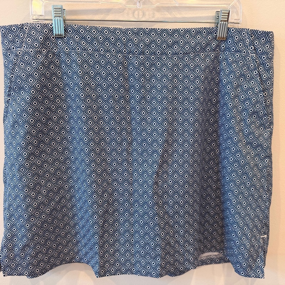 Lady Hagen Essentials Blue Geometric Golf‎ Skort Skirt Size 14